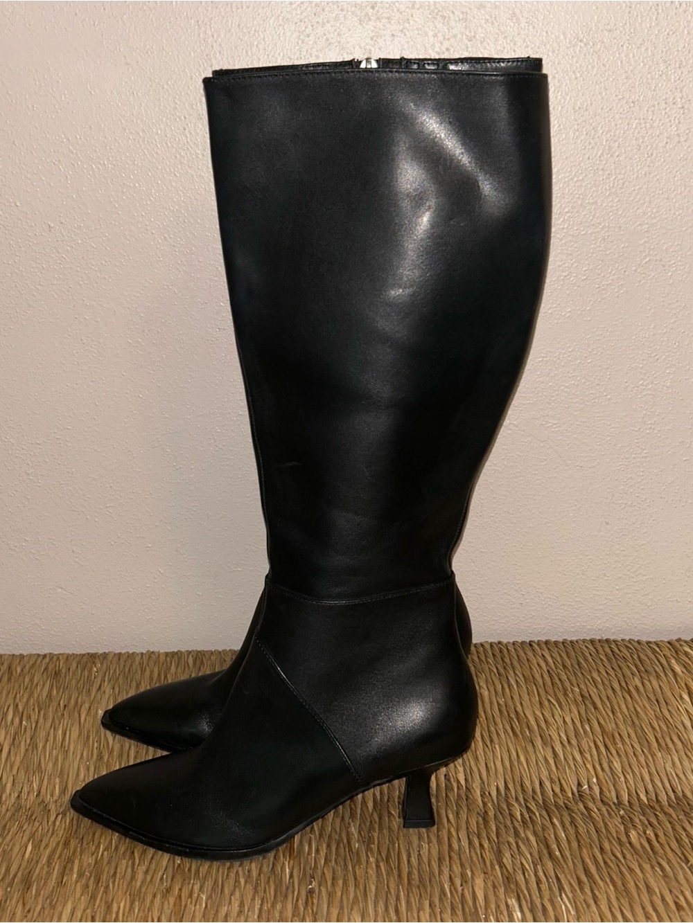 Dolce Vita Black Knee-High Pointed Toe aston kitten Heeled Boots